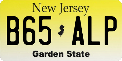 NJ license plate B65ALP