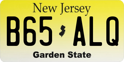 NJ license plate B65ALQ
