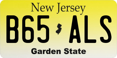 NJ license plate B65ALS