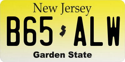 NJ license plate B65ALW