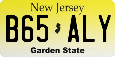 NJ license plate B65ALY