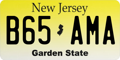 NJ license plate B65AMA