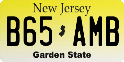 NJ license plate B65AMB