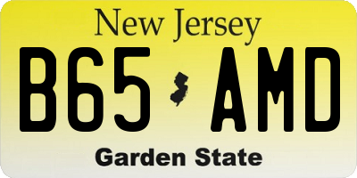 NJ license plate B65AMD
