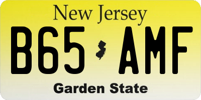 NJ license plate B65AMF