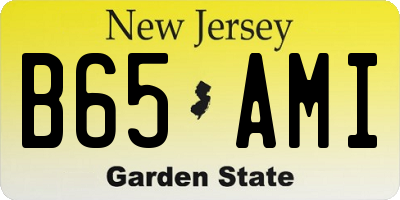 NJ license plate B65AMI