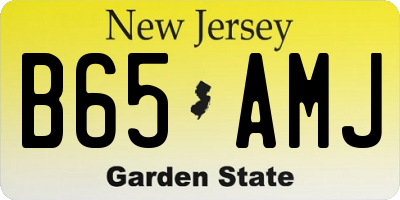 NJ license plate B65AMJ