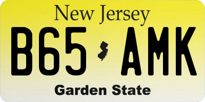 NJ license plate B65AMK