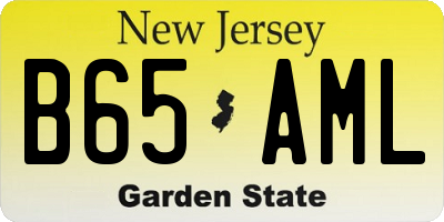 NJ license plate B65AML