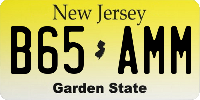 NJ license plate B65AMM