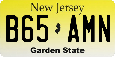 NJ license plate B65AMN