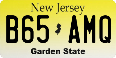 NJ license plate B65AMQ