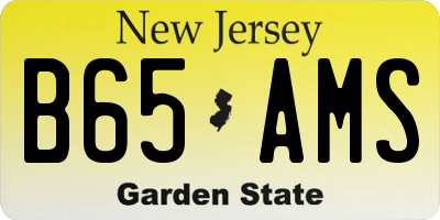 NJ license plate B65AMS