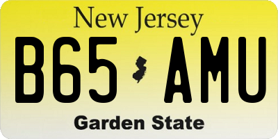 NJ license plate B65AMU