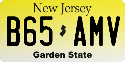 NJ license plate B65AMV