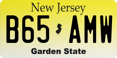 NJ license plate B65AMW