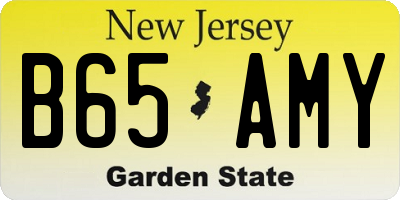 NJ license plate B65AMY