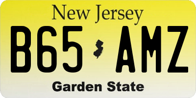 NJ license plate B65AMZ