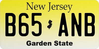 NJ license plate B65ANB