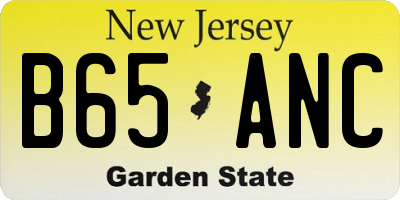 NJ license plate B65ANC