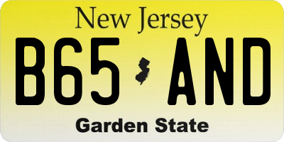 NJ license plate B65AND