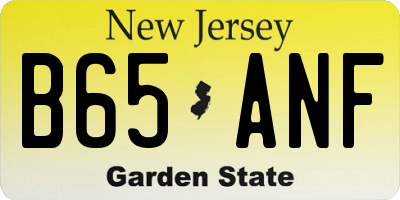 NJ license plate B65ANF