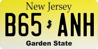 NJ license plate B65ANH