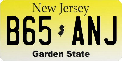 NJ license plate B65ANJ