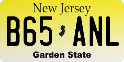 NJ license plate B65ANL