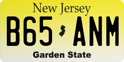 NJ license plate B65ANM