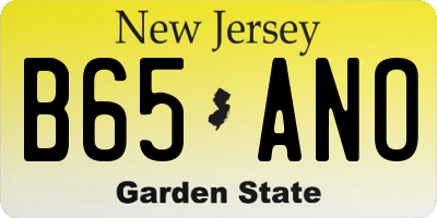 NJ license plate B65ANO
