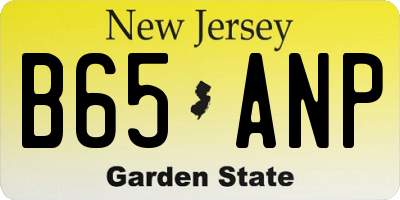 NJ license plate B65ANP