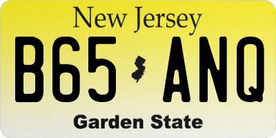 NJ license plate B65ANQ