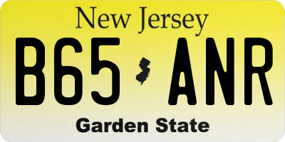 NJ license plate B65ANR