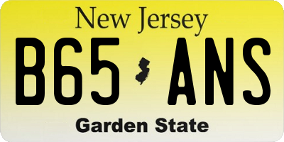 NJ license plate B65ANS
