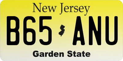 NJ license plate B65ANU