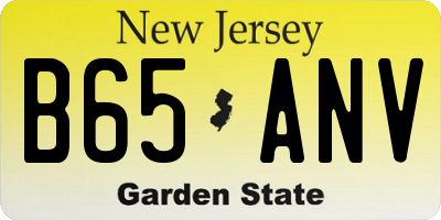 NJ license plate B65ANV