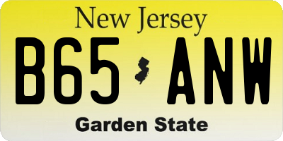 NJ license plate B65ANW