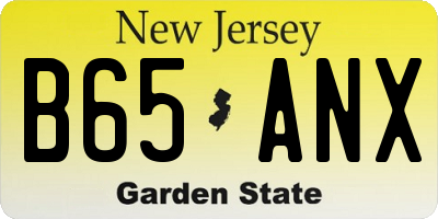 NJ license plate B65ANX