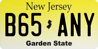 NJ license plate B65ANY