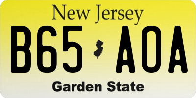 NJ license plate B65AOA