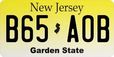 NJ license plate B65AOB