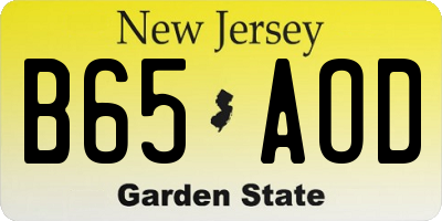 NJ license plate B65AOD