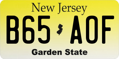 NJ license plate B65AOF