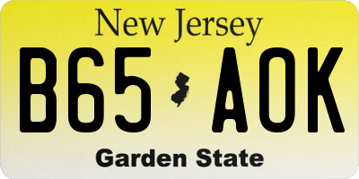 NJ license plate B65AOK