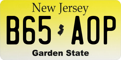 NJ license plate B65AOP