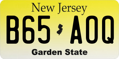 NJ license plate B65AOQ