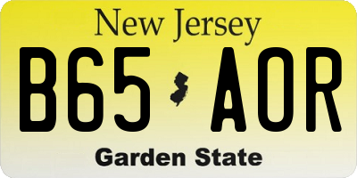 NJ license plate B65AOR