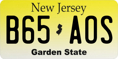 NJ license plate B65AOS