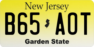 NJ license plate B65AOT